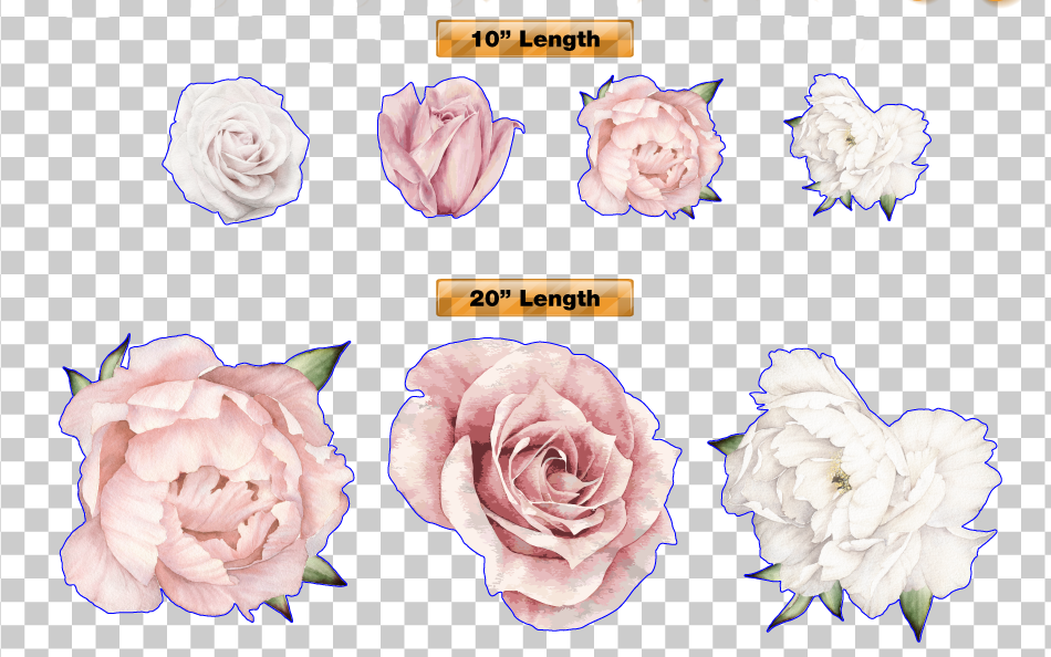 7 Classic Watercolor Peony Rose Wall Decal Sticker Floral Blush Ivory Pink Flower Decals Art Boho Decor