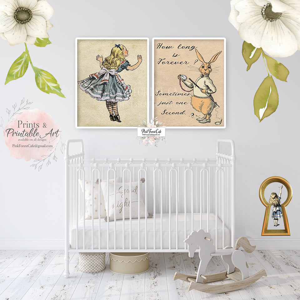 Wall Art Vintage Baby Room Decor Alice In Wonderland Wall Art