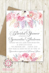 Anemone Blush Gold Bridal Shower Invite Invitation Wedding Save The Date Floral Pink Purple Watercolor Printable Announcement