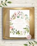 Ivory Rose Blush Baby Shower Wedding Invite Invitation Bridal Floral Pink Cream Watercolor Printable Announcement