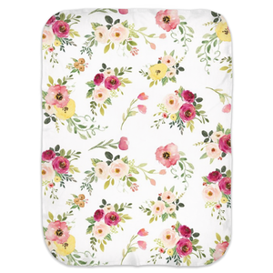 Farmhouse Baby Infant Swaddle Blanket Floral Watercolor Peonies