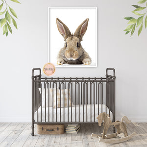 Bunny Rabbit Wall Art Print Woodland Nursery Baby Room Printable Decor