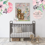 Boho Woodland Bear Wall Art Print Watercolor Blush Baby Girl Nursery Animal Exclusive Printable Decor