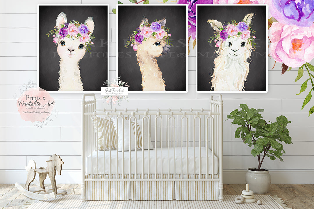 Little Girl Puppy Dog Wall Art Print Nursery Baby Room Blush Floral Bo –  Pink Forest Cafe