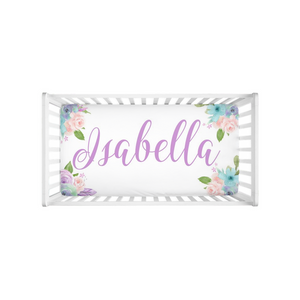Purple Feather Isabella Crib Sheet Turquoise Baby Girl Nursery