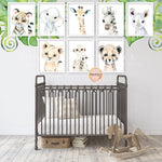 8 Boho Lion Elephant Giraffe Wall Art Print Blush Nursery Zoo Baby Room Safari Watercolor Lot Set Printable Decor