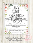 Choose Any EIGHT Printable Wall Art Print Designs - Mix Or Match - From Pink Forest Cafe