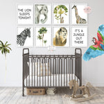 9 Boho Tropical Jungle Safari Elephant Wall Art Print Zebra Giraffe Lion Nursery Zoo Baby Room Printable Decor