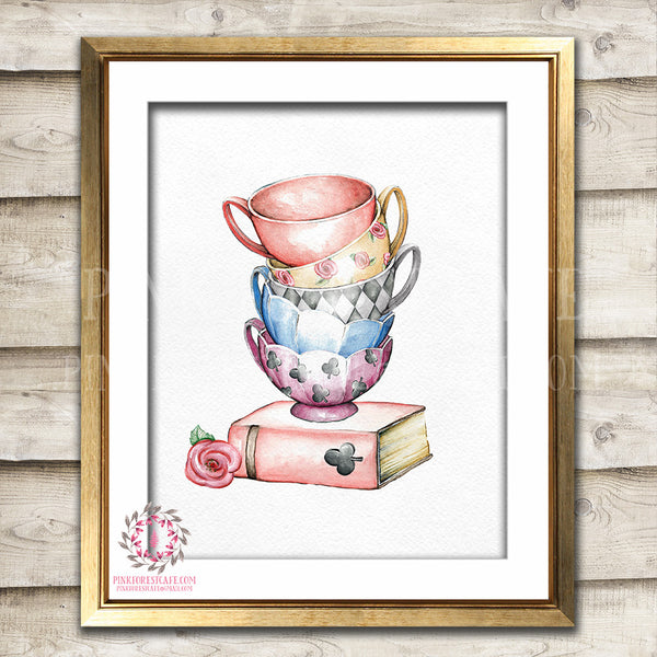 Alice In Wonderland Boho Tea Party Teacups Nursery Baby Girl