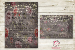 Boho Shabby Chic Ethereal Wedding Invite Invitation RSVP Card Bridal Baby Shower Watercolor Save The Date Printable