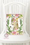 Boho Bear Woodland Animal Printable Wall Art Watercolor Print Baby Girl Nursery Floral Decor