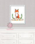 Fox Woodland Boho Bohemian Garden Floral Nursery Baby Girl Room Printable Print Wall Decor