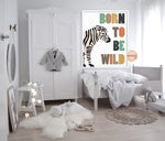 Zebra Born To Be Wild Wall Art Print Nursery Printable Navy Tan Sage Boho Printable Decor