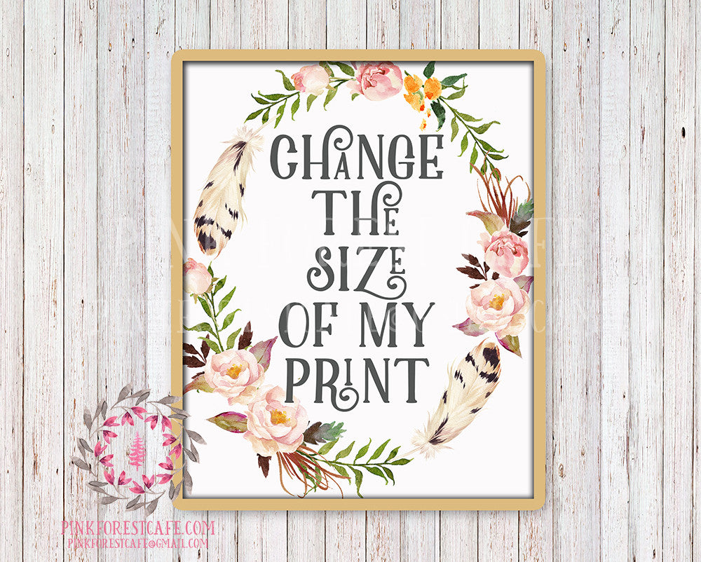 Change The Size Of My Print Any Printable Wall Art Nursery Home Decor Print From Pink Forest Cafe