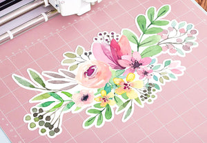 Peony Rose Floral Blush Pink Wall Decal Flower Sticker Art Boho Peonies Decor