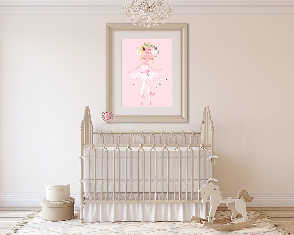 Ballerina Baby Girl Nursery Wall Art Print Ethereal Ballet Dancer Whim ...