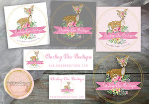 Business Branding Cards Logo Banners For Blogs Website FaceBook Etsy Instagram Profile Images Printable Design Set