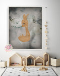 Woodland Fox Ethereal Wall Art Print Watercolor Baby Neutral Nursery Wings Exclusive Printable Monochromatic Decor