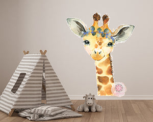 Giraffe Watercolor Wall Decal Sticker Baby Nursery Art Decor