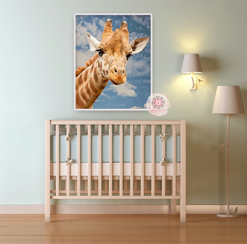 Giraffe African Safari Wall Art Print Baby Nursery Zoo Animal Printable Decor