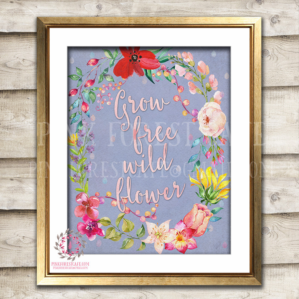 grow-free-wild-flower-wildflower-printable-wall-art-print-baby-girl-bo-pink-forest-cafe for Free Printable Floral Wall Art Grow Free Wild Flower Wildflower Printable Wall Art Print Baby Girl Bo – Pink Forest Cafe for Free Printable Floral Wall Art