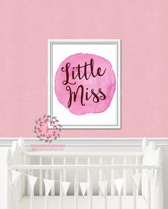 Little Miss Baby Girl Printable Wall Art Print Nursery Home Decor