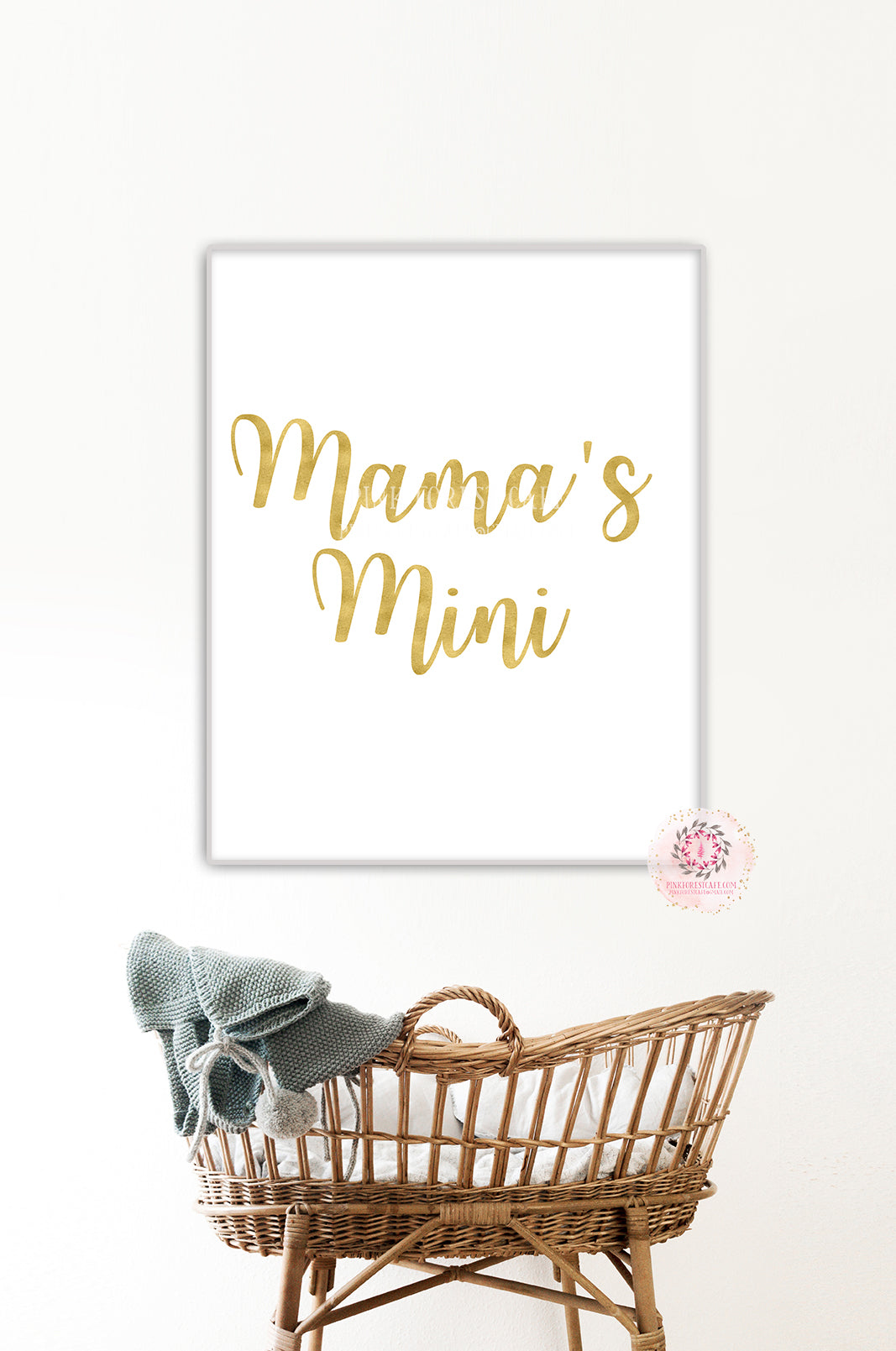 Mama's Mini Girl Boho Nursery Print Wall Art Watercolor Baby Room Printable Decor