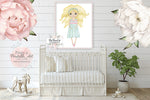"Marigold" Little Girl Wall Art Print Baby Girl Nursery Watercolor Poster Decor