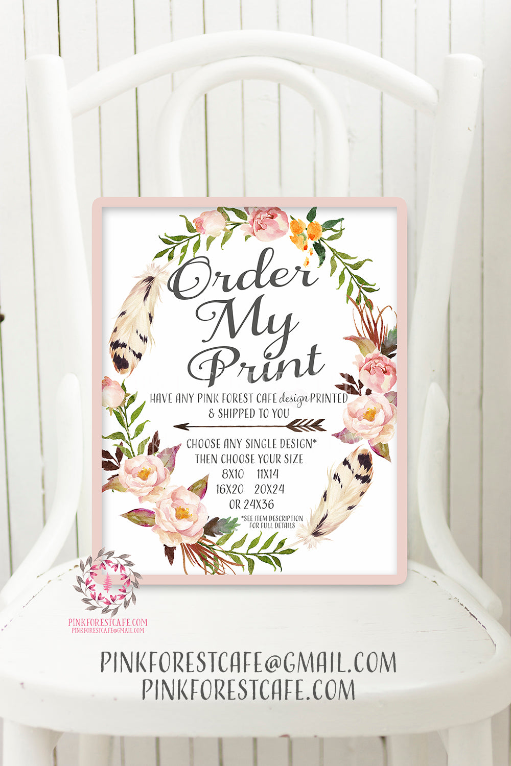Order My Print - Pink Forest Cafe - Single Design Print - Printed and Shipped