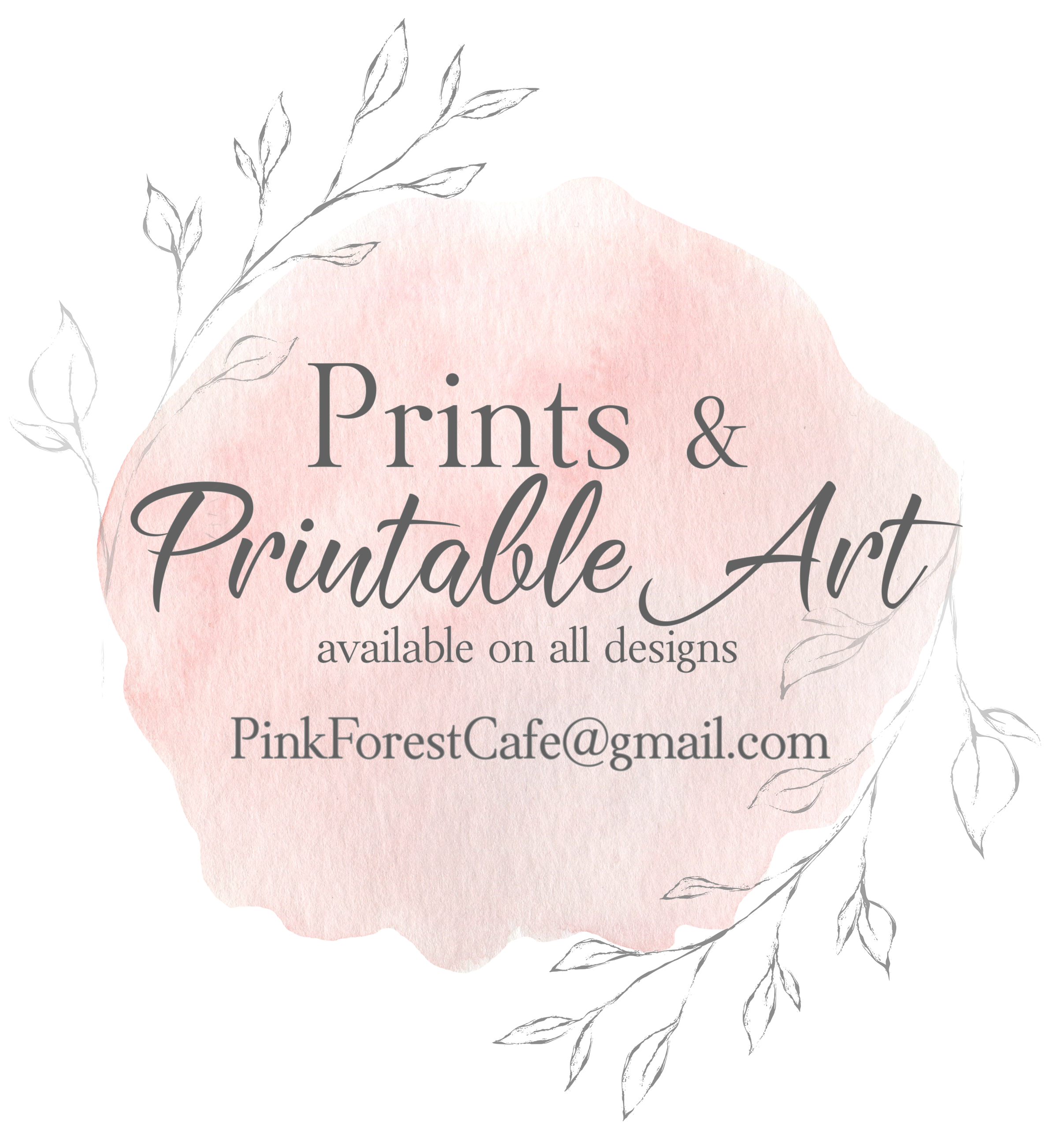 Order My Print - Pink Forest Cafe - 5 (Five) Prints - 5 Designs Printed and Shipped