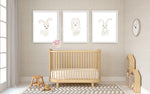 3 Bunny Rabbit Woodland Bunnies Wall Art Print Watercolor Baby Boy Girl Gender Neutral Nursery Printable Decor