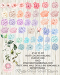 Wall Decal Peony Peonies Rose Floral Blush Ivory Pink Purple Blue Flower Matte Vinyl Decals Sticker Boho Decor