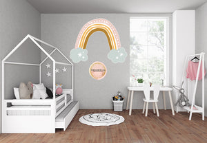 Rainbow Cloud Stars Wall Decal Sticker Baby Boy Girl Gender Neutral Nursery Art Decor