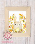 Bunny Rabbit Woodland Printable Print Wall Art Rustic Watercolor Baby Nursery Home Decor