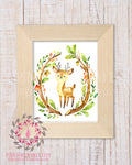 Deer Antlers Woodland Printable Print Wall Art Rustic Watercolor Baby Nursery Home Decor