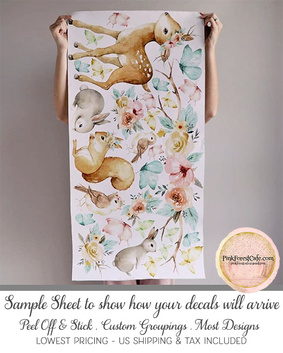 30" Boho Crown Swan + Peonies Floral Wall Decal Sticker Art Baby Nursery Dark Pink Blush Peony Decor