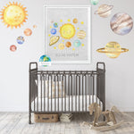 Solar System Planet Wall Art Print Nursery Baby Boy Stars Printable Planets Decor