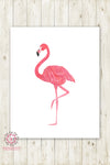 Boho Pink Flamingo Wall Art Print Baby Girl Nursery Printable Kids Home Office Decor