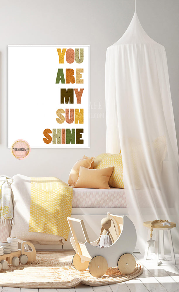 You Are My Sunshine Wall Art Print Nursery Printable Mustard Rust Sage Boho Gender Neutral Printable Decor