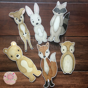 Woodland Animals Wall Decal Sticker Art Deer Bunny Bear Owl Fox Raccoon Decals Decor