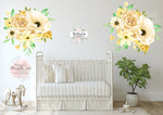 2 - 40" Yellow Anemone Peony Wall Decal Sticker Peonies Rose Floral Flower Decals Sticker Art Boho Decor
