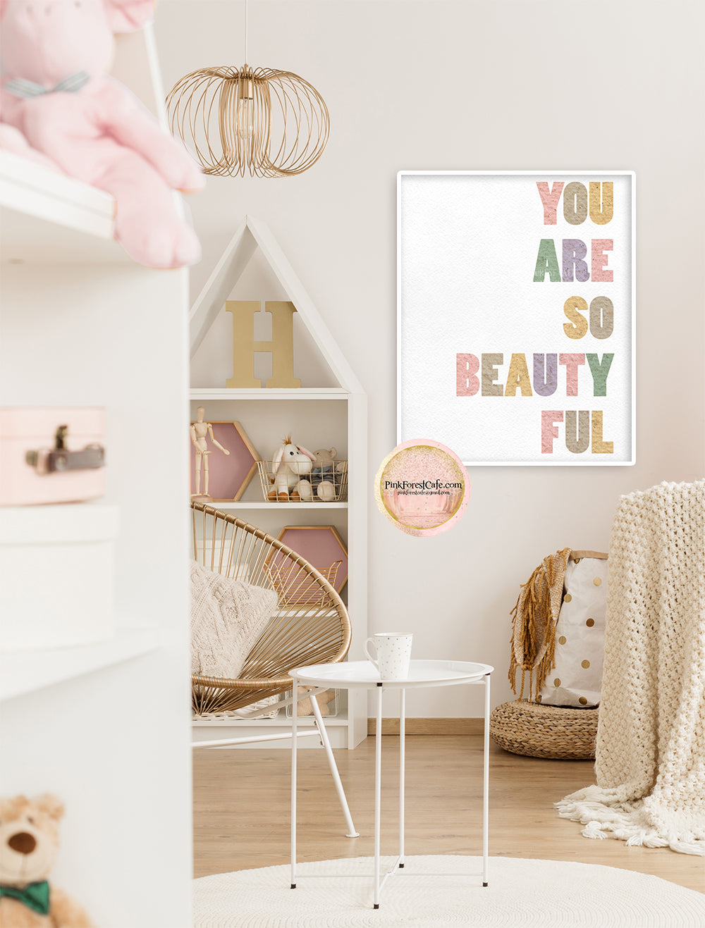 You Are So Beautiful Wall Art Print Girl Nursery Boho Printable Decor