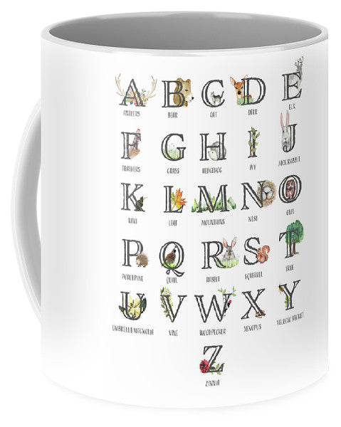 Abc Woodland Alphabet Sampler - Coffee Mug Cup