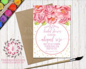 Pink Roses Birthday Party Baby Bridal Shower Birthday Party Printable Invitation Invite