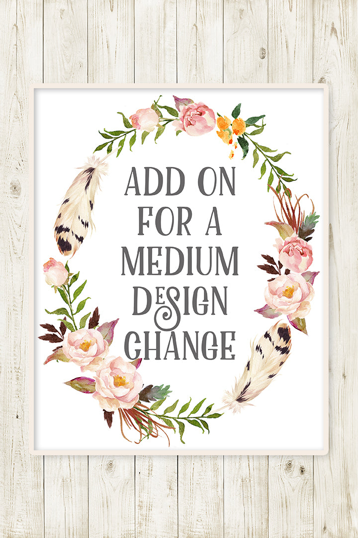 Make A Medium Change On My Design - Add On For One Medium Design Change From Pink Forest Cafe