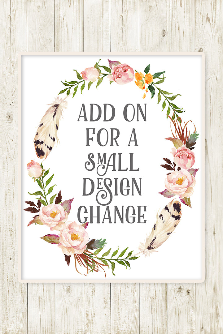 Make A Small Change On My Design - Add On For One Small Design Change From Pink Forest Cafe