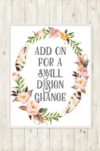 Make A Small Change On My Design - Add On For One Small Design Change From Pink Forest Cafe