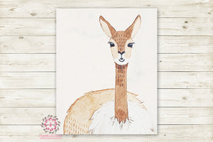 Alpaca Llama Watercolor Baby Nursery Wall Art Print Kids Room Playroom Poster Printable Home Decor