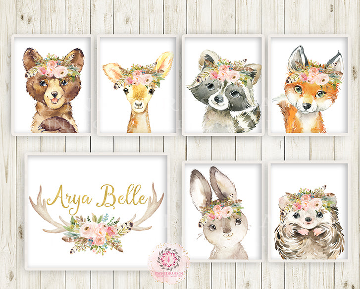 3 Boho Llama Alpaca Wall Art Print Nursery Baby Girl Room Bohemian