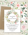 Ivory Rose Blush Wedding Invite Invitation Bridal Baby Shower 2 Sided Floral Pink Cream Watercolor Printable Announcement